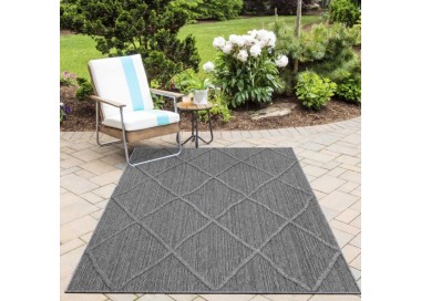 Tapis d’extérieur, couleur gris, pour cuisine, balcon, résistant aux UV, antidérapant, lavable