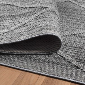 Tapis d’extérieur, couleur gris, pour cuisine, balcon, résistant aux UV, antidérapant, lavable