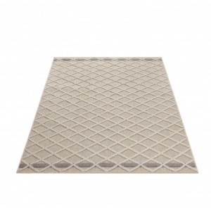 Tapis d’extérieur, motif diamant, couleur beige, pour cuisine, balcon, résistant aux UV, confortable