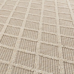 Tapis d’extérieur, motif diamant, couleur beige, pour cuisine, balcon, résistant aux UV, confortable