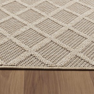 Tapis d’extérieur, motif diamant, couleur beige, pour cuisine, balcon, résistant aux UV, confortable