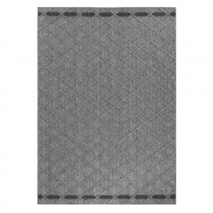 Buitenkleed met ruitpatroon, grijs, voor keuken en balkon, UV-bestendig, natuurlijke uitstraling.