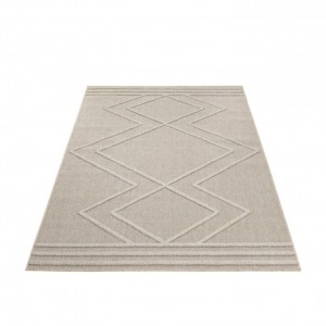 Tapis d’extérieur, motif géométrique, couleur beige, pour cuisine, balcon, résistant aux UV