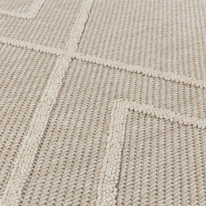 Buitenkleed met geometrisch patroon, beige kleur, voor keuken en balkon, UV-bestendig.