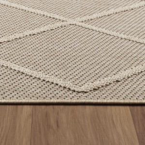 Tapis extérieur, motif géométrique, couleur beige, pour cuisine, balcon, résistant aux UV, lavable