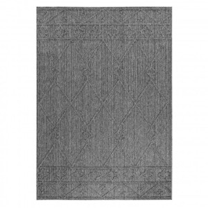 Tapis extérieur, motif géométrique, couleur gris, pour cuisine, balcon, résistant aux UV, lavable