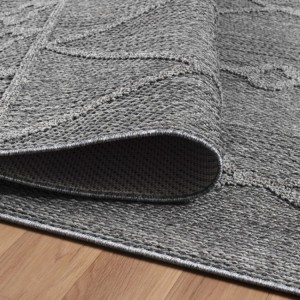 Tapis extérieur, motif géométrique, couleur gris, pour cuisine, balcon, résistant aux UV, lavable