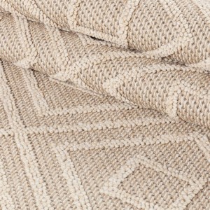Indoor- und Outdoor-Teppich, geometrisches Muster, beige, für Küche, Balkon, widerstandsfähig gegen