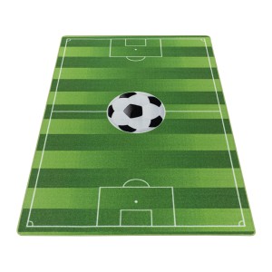 Tapis de enfants à poils courts Motif de football stade Vert