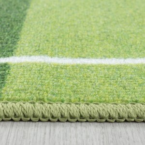 Tapis de enfants à poils courts Motif de football stade Vert