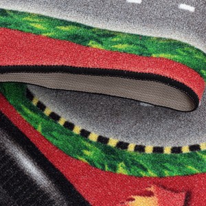 Kinderkleed met korte pool en racebaanmotief, rood