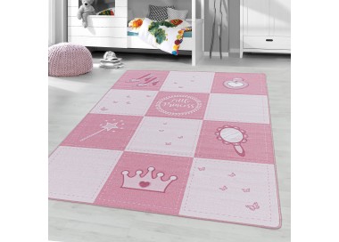 Kinderkleed met korte pool, ontwerp met toverstafje van een prinses, roze