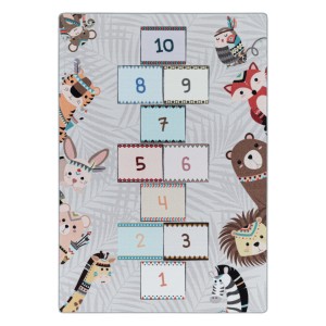Tapis de enfants à poils courts Motif du jeu paradis et enfer Gris
