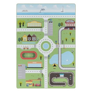Tapis de enfants à poils courts Motif de Scène de la circulation Vert