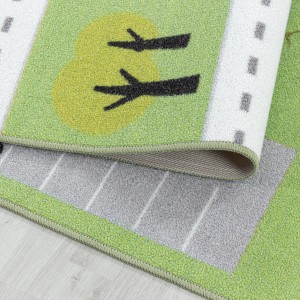 Tapis de enfants à poils courts Motif de Scène de la circulation Vert