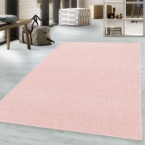 Roze, kortpolig, glanzend gemarmerd vloerkleed voor de woonkamer, 4 mm hoog.