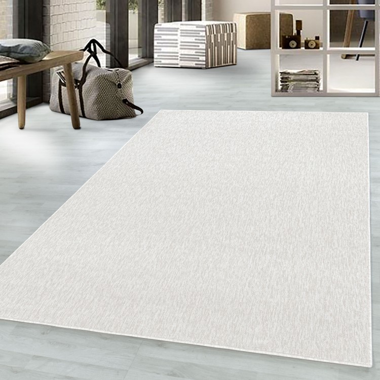 Tapis de salon à poil ras hauteur 4mm Bureau à domicile marbré Crème