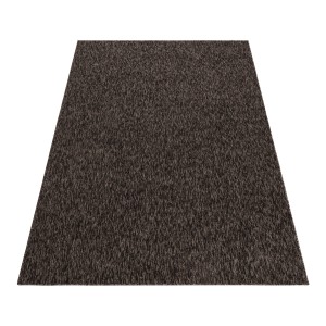 Tapis de salon à poil ras marbré brillant hauteur de 4mm Marron