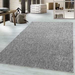 Tapis de salon à poil ras marbré brillant hauteur 4mm Gris clair