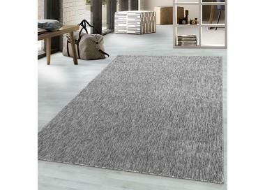 Tapis de salon à poil ras marbré brillant hauteur 4mm Gris clair