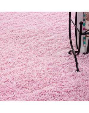 Hoogpolig vloerkleed, effen kleur: roze