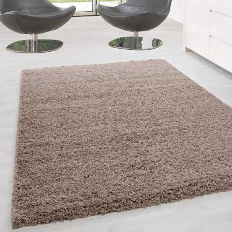 Tapis Shaggy pile longue couleur unique Hauteur de pile 5cm Beige