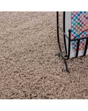 Hoogpolig vloerkleed, effen kleur, poolhoogte 5 cm, beige