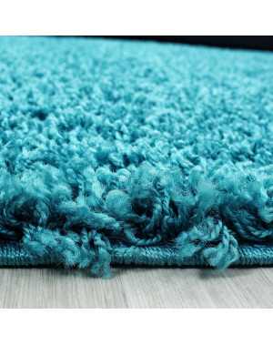 Hoogpolig vloerkleed, effen kleur, poolhoogte 5 cm, TURKOOIS