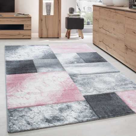 Tapis 3D moderne designe découpe de contour Hawaii 1710 Rose