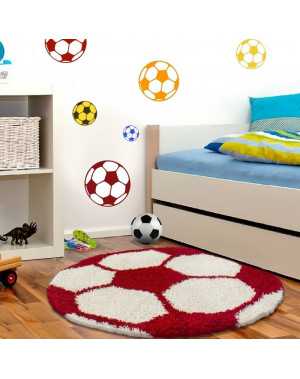 Kindervoetbalkleed voor de kinderkamer, rood en wit