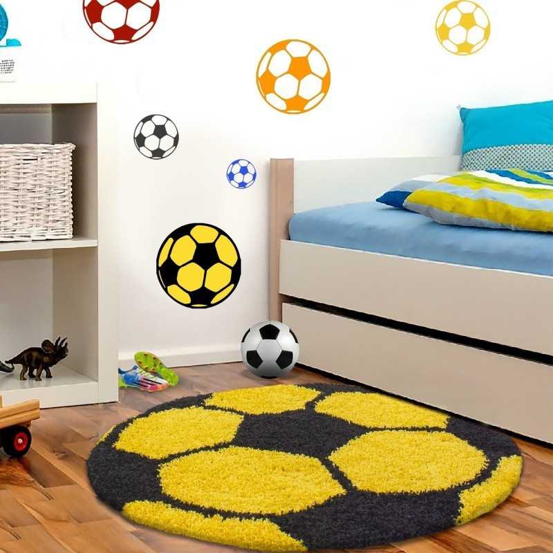 Kindervoetbalkleed voor de kinderkamer, geel en zwart