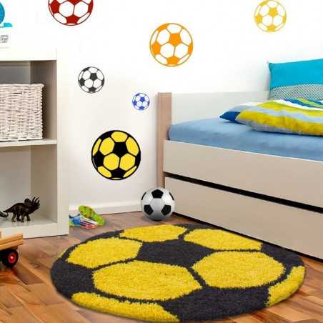 Kindervoetbalkleed voor de kinderkamer, geel en zwart