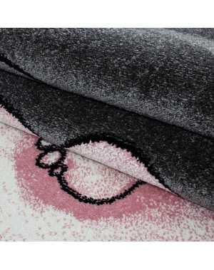 Kinderkamerkleed met olifant en sterren, grijs-wit-roze