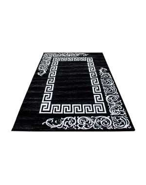 Tapis de salon moderne designe elegance Miami 6620 Noir-Blanc