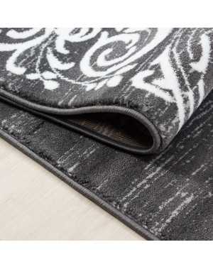 Modern design vloerkleed voor de woonkamer, elegant Miami 6620 Grijs-Wit