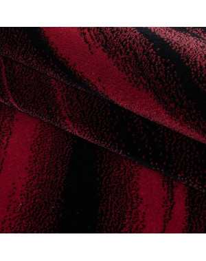 Miami 6630 Modern Wave Design Woonkamertapijt, Rood-Zwart