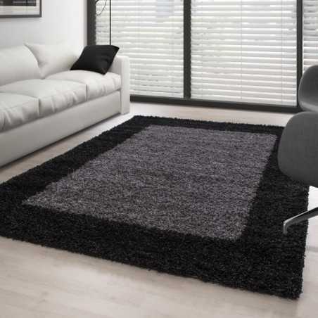 Tapis Shaggy pile longue designe ANTHRACITE GRIS