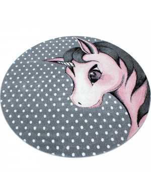 Eenhoorn kinderkamerkleed - Grijs-Wit-Roze