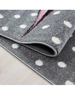 Eenhoorn kinderkamerkleed - Grijs-Wit-Roze